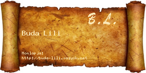 Buda Lili névjegykártya